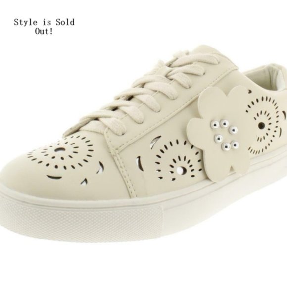 Fashionable Laser Cut Design Lace Up Sneakers 6.5M - Picture 2 of 3